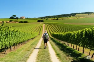 Peregrino caminando por la Toscana en la Vía Francígena, una increíble alternativa al Camino de Santiago.