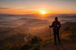 lugares sagrados del mundo al amanecer en un camino espiritual que invita al silencio y la reflexión interior