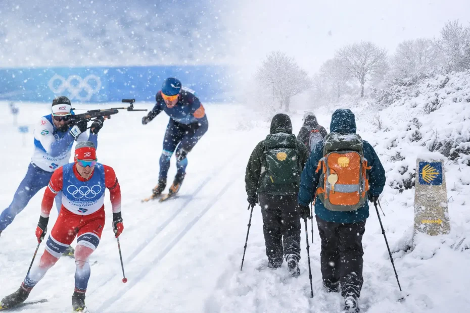 Peregrino como atleta del alma caminando el Camino de Santiago en invierno